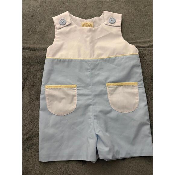 The Beaufort Bonnet Company Other - TBBC Beaufort Bonnet Co Baby Romper 12-18M Blue White Colorblock